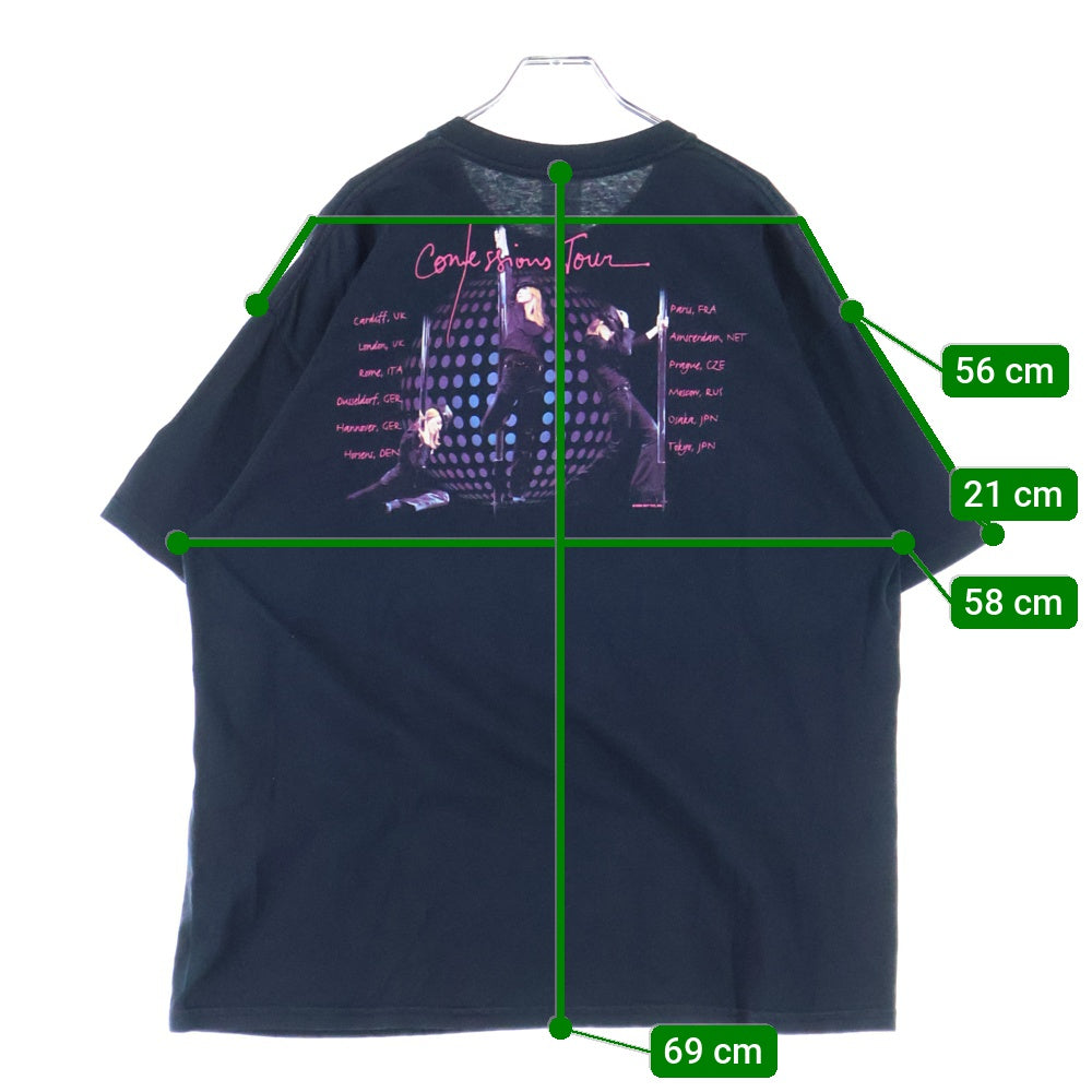 VINTAGE(ヴィンテージ) 00s MADONNA MADONNA The Confessions Tour TEE マドンナ 両面プリント 半袖Tシャツ ブラック