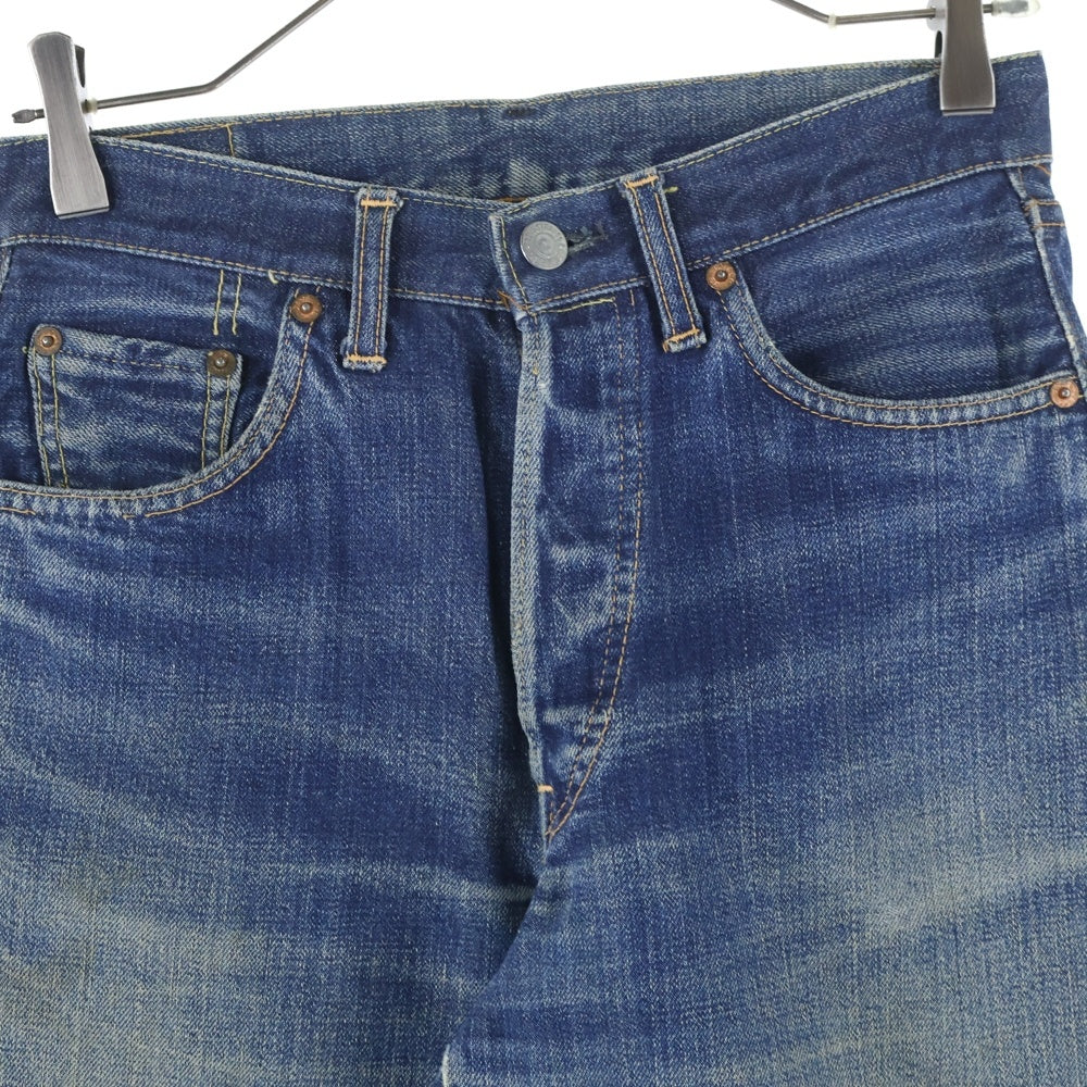 Levi's(リーバイス) 70s 501 BIGE ボタン裏6 赤耳 足長R Vステッチ 不均等V 両面タブ ストレートデニムパンツ ブルー