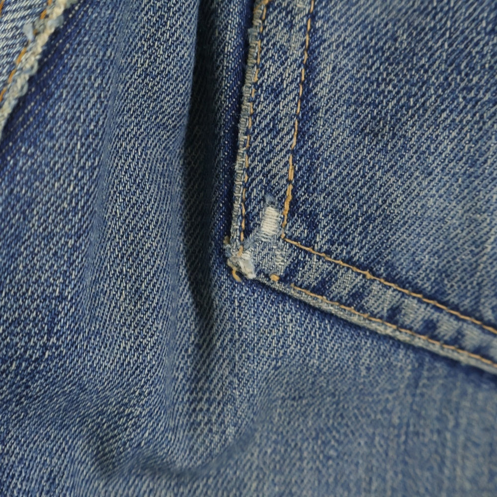 Levi's(リーバイス) 70s 501 BIGE ボタン裏6 赤耳 足長R Vステッチ 不均等V 両面タブ ストレートデニムパンツ ブルー