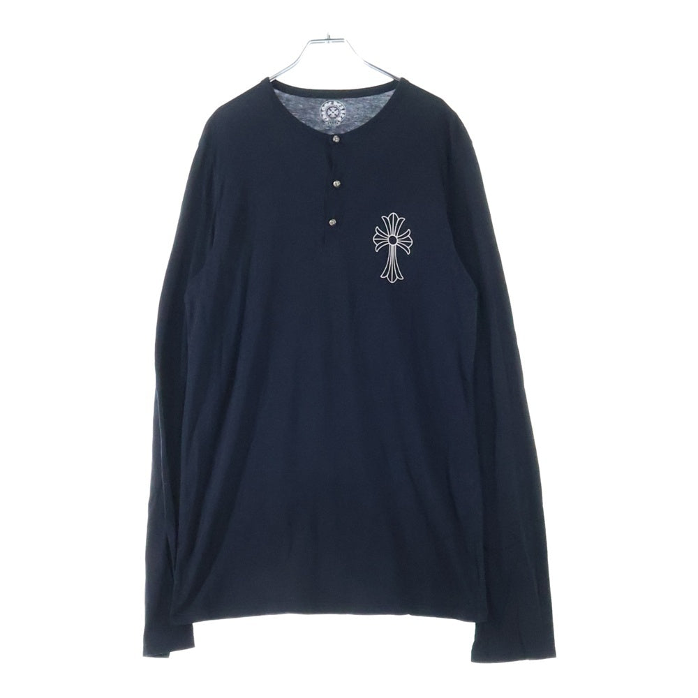 CHROME HEARTS(クロムハーツ) クロスボールボタンヘンリーネック長袖カットソー ブラック