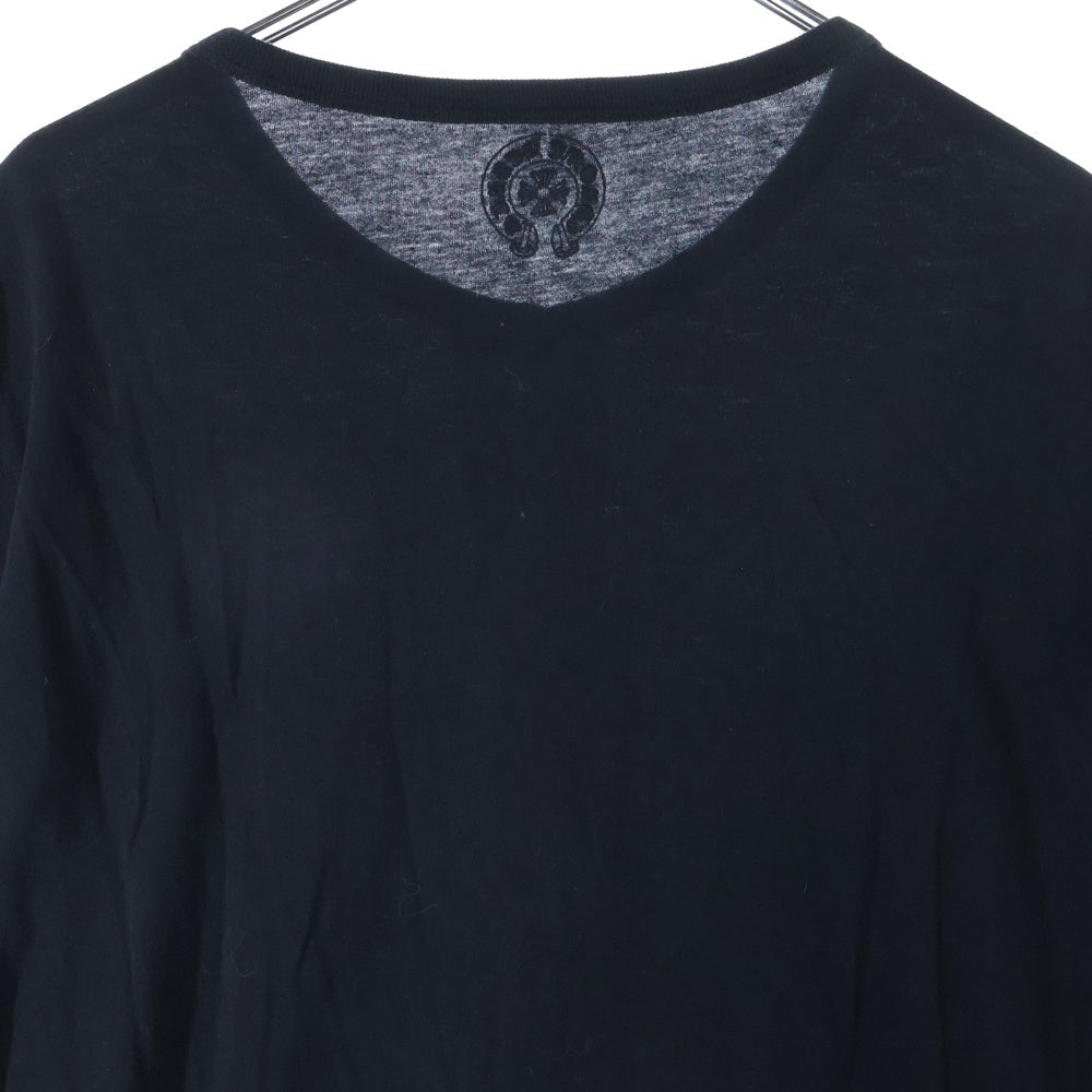 CHROME HEARTS(クロムハーツ) クロスボールボタンヘンリーネック長袖カットソー ブラック