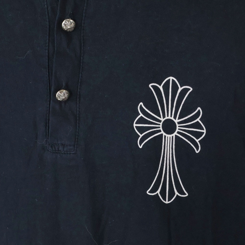 CHROME HEARTS(クロムハーツ) クロスボールボタンヘンリーネック長袖カットソー ブラック