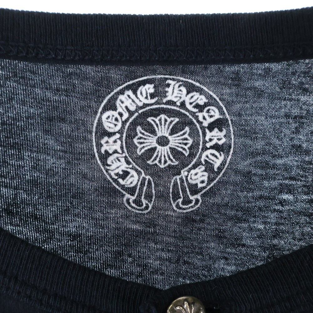 CHROME HEARTS(クロムハーツ) クロスボールボタンヘンリーネック長袖カットソー ブラック