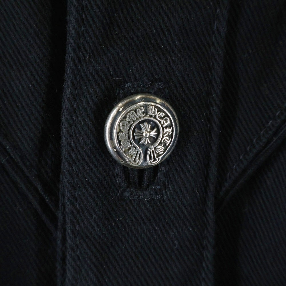 CHROME HEARTS(クロムハーツ) クロスボールボタン ブラックデニム クロスパッチ ウエスタン 長袖 シャツ ブラック