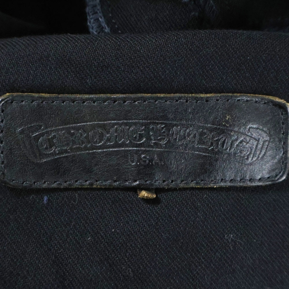 CHROME HEARTS(クロムハーツ) クロスボールボタン ブラックデニム クロスパッチ ウエスタン 長袖 シャツ ブラック