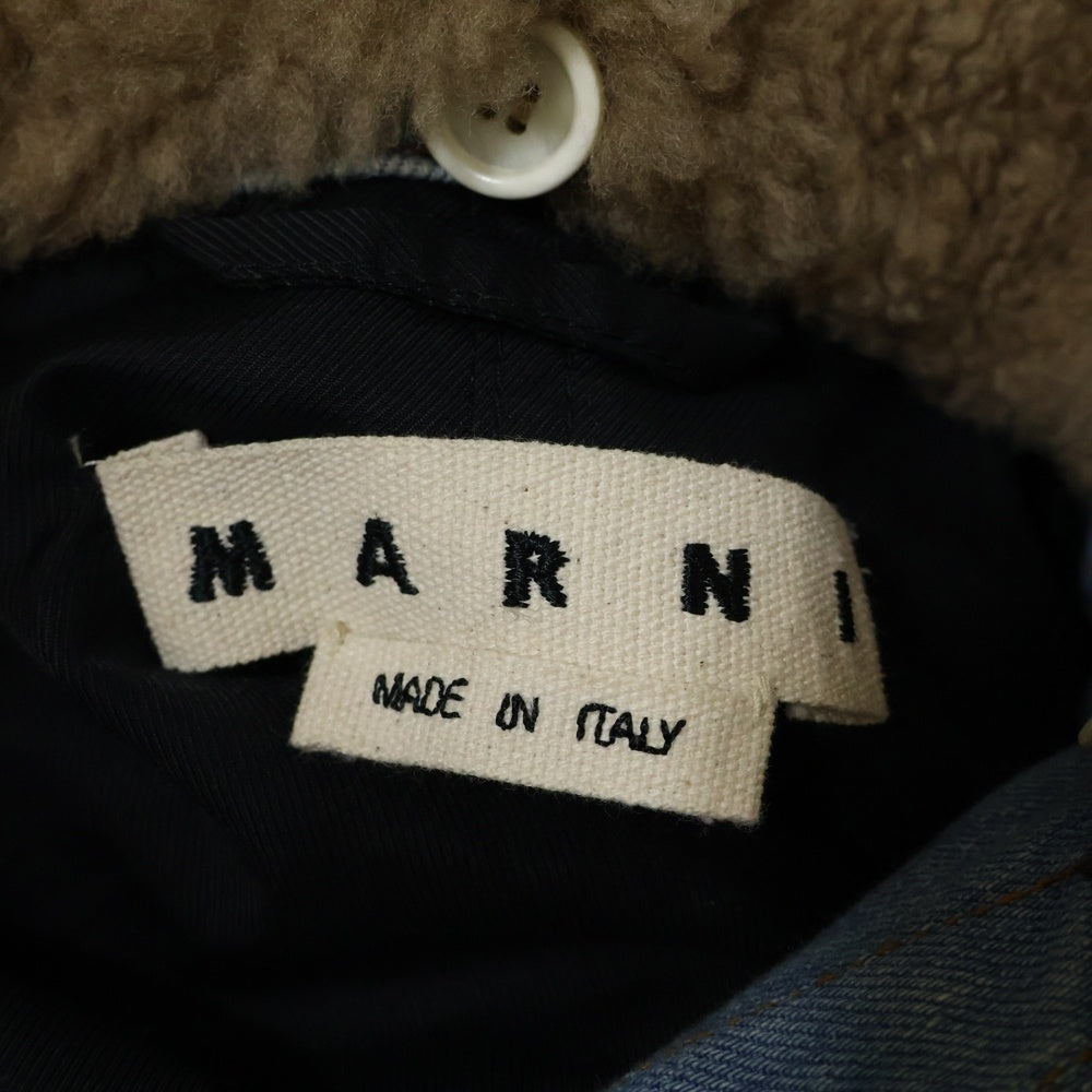 MARNI(マルニ) MULTI POCKET DENIM SHEEP CHECK JACKET マルチポケット デニムジャケット シープ バックチェック ブルー