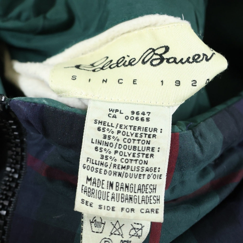 Eddie Bauer(エディバウワー) 90s VINTAGE REVERSIBLE DOWN BEST リバーシブル チェック ダウンベスト グリーン