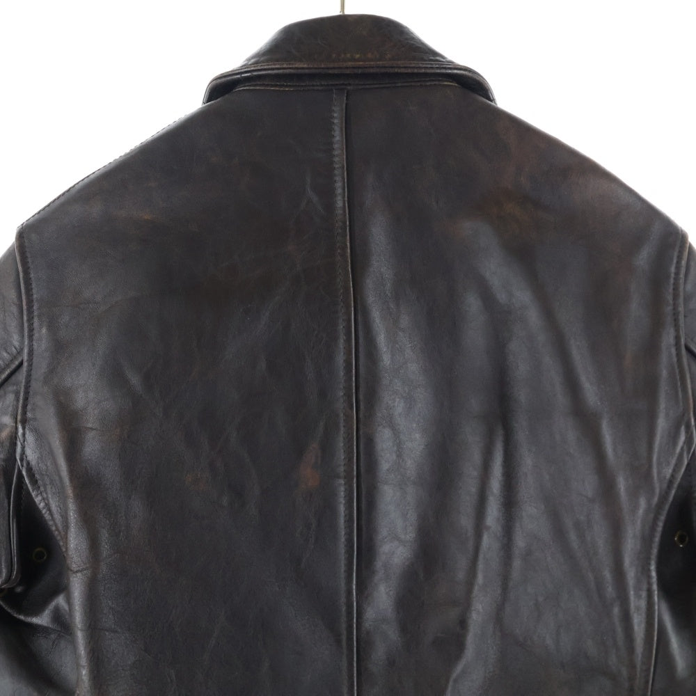 AVIREX(アヴィレックス) ホースハイド シングルレザージャケット ジップアップ ブラウン C21V101 2151008