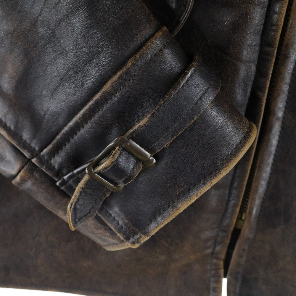 AVIREX(アヴィレックス) ホースハイド シングルレザージャケット ジップアップ ブラウン C21V101 2151008