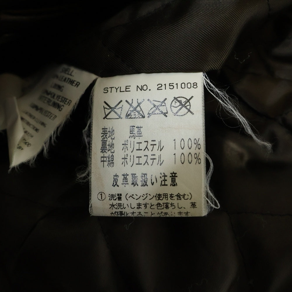 AVIREX(アヴィレックス) ホースハイド シングルレザージャケット ジップアップ ブラウン C21V101 2151008