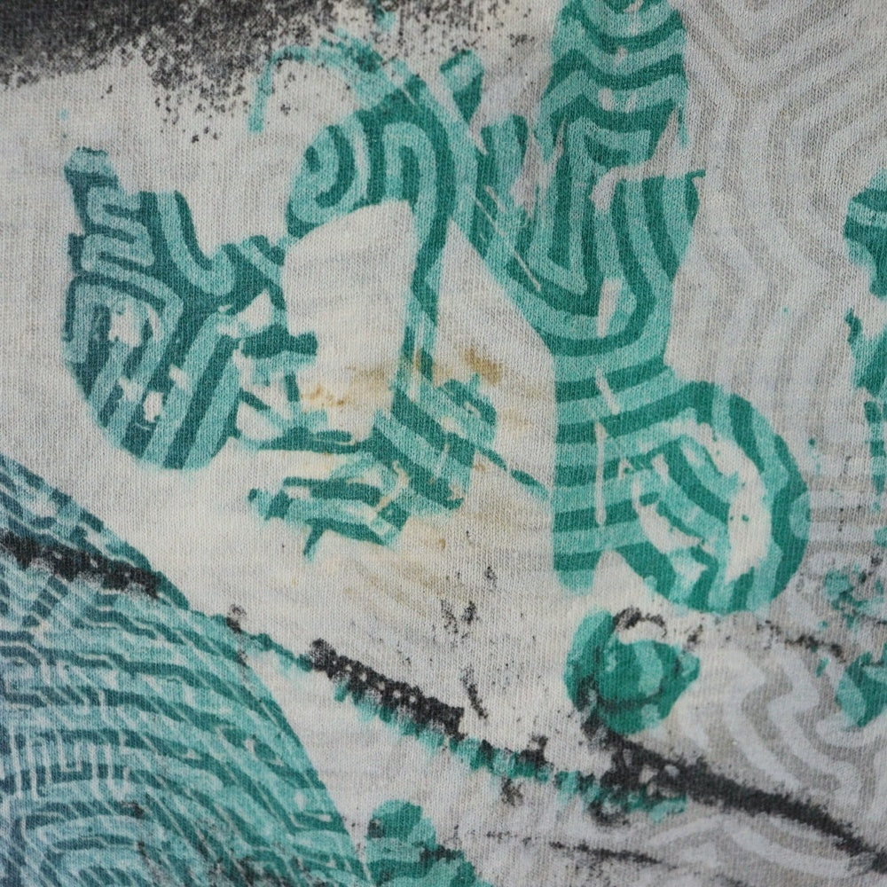 VINTAGE(ヴィンテージ) 80-90S JIM MORRISON MOSQUITOHEAD FULL PRINT ジムモリソン モスキートヘッド ブリーチ加工 半袖Tシャツ カットソー ブラック