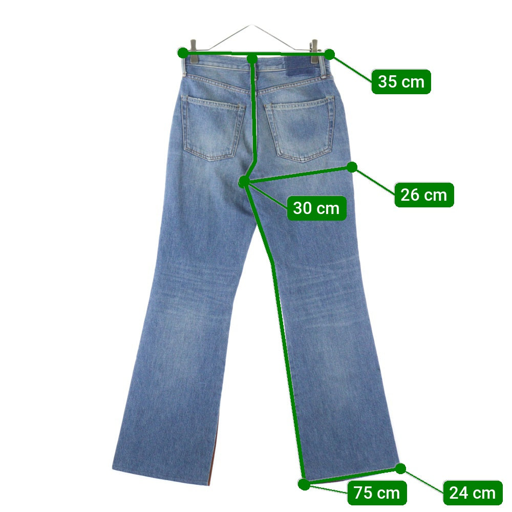 Acne Studios(アクネ ストゥディオズ) 22AW スエード切り替え フレア ブーツカットデニムパンツ ブルー FN-WN-TROU000845