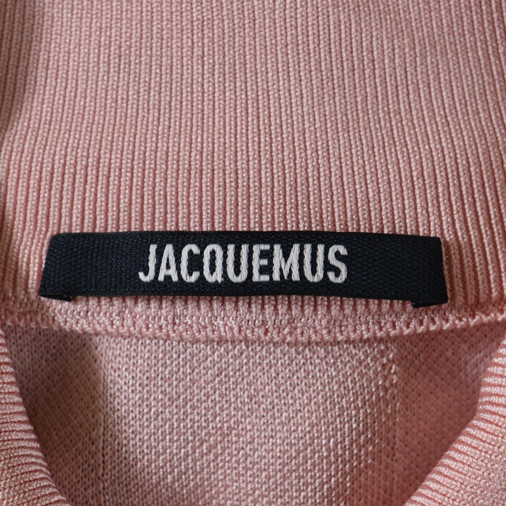 JACQUEMUS(ジャックムス) 25SS バックロゴ刺繍 ゲームニットシャツ 半袖ポロ ピンク 25KN542-2432-410