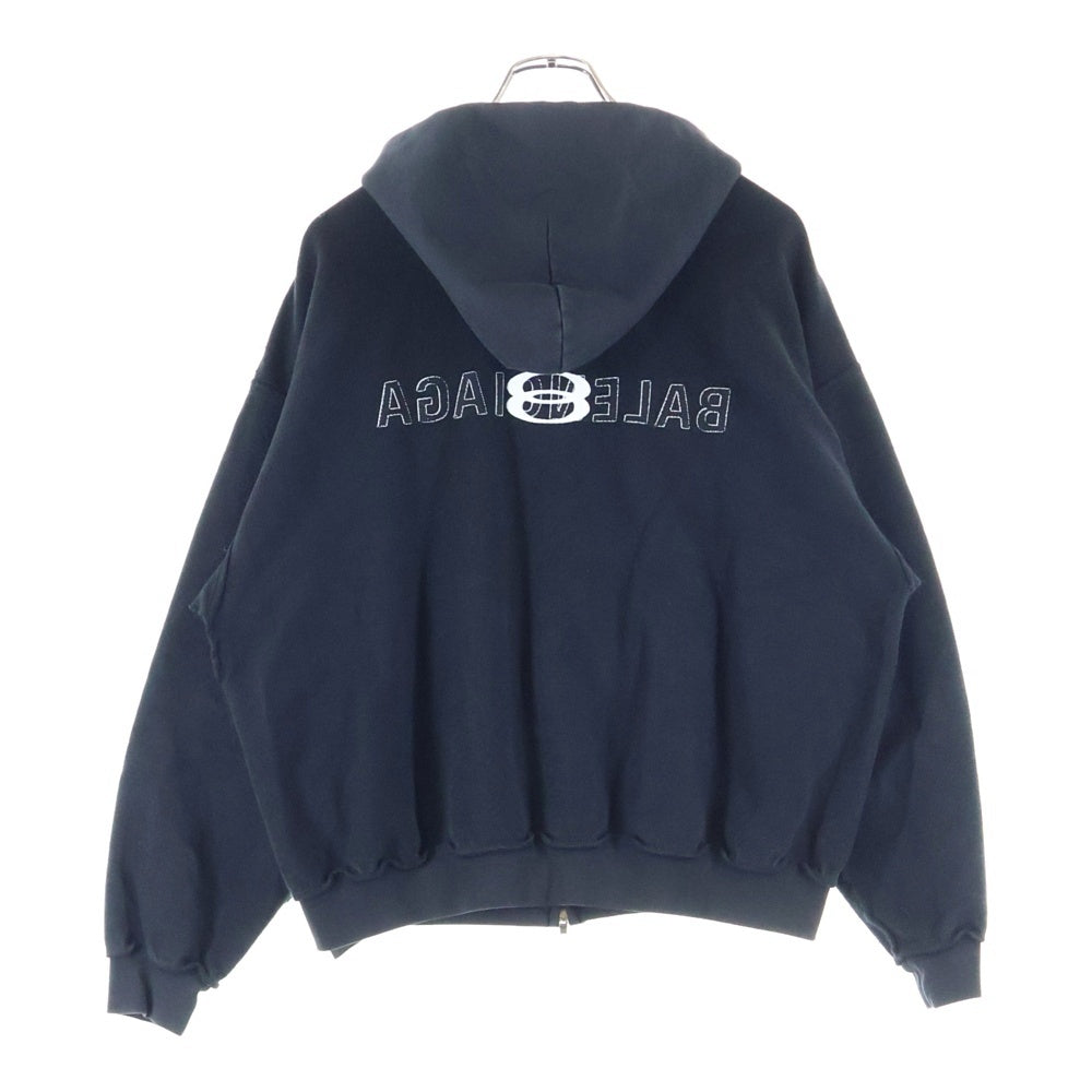 BALENCIAGA(バレンシアガ) INSIDE OUT ZIP-UP HOODIE 790378 TQVJ3 インサイドアウト ジップアップフーディー ブラック