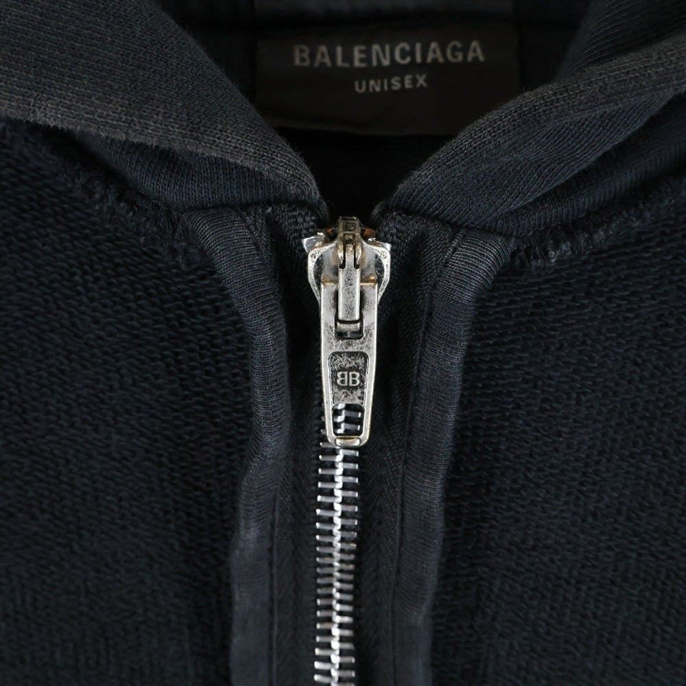 BALENCIAGA(バレンシアガ) INSIDE OUT ZIP-UP HOODIE 790378 TQVJ3 インサイドアウト ジップアップフーディー ブラック
