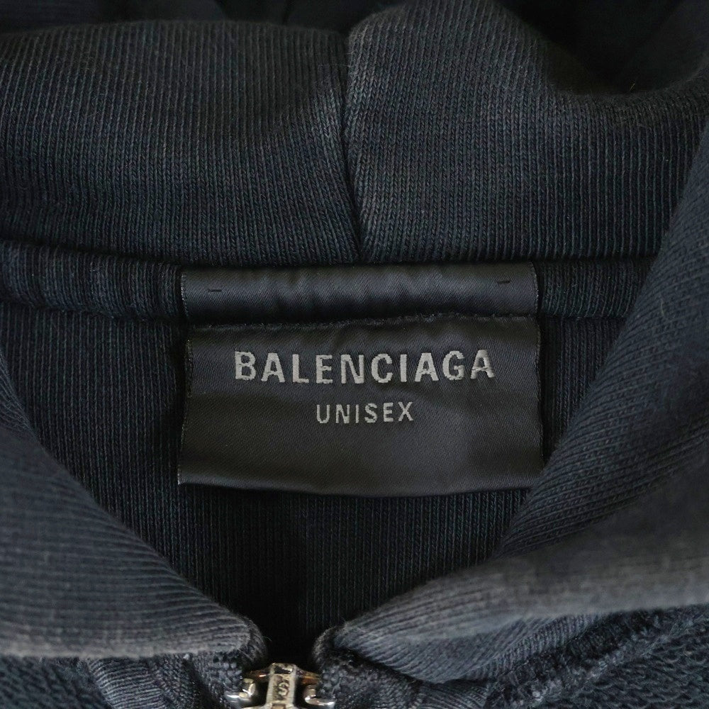 BALENCIAGA(バレンシアガ) INSIDE OUT ZIP-UP HOODIE 790378 TQVJ3 インサイドアウト ジップアップフーディー ブラック
