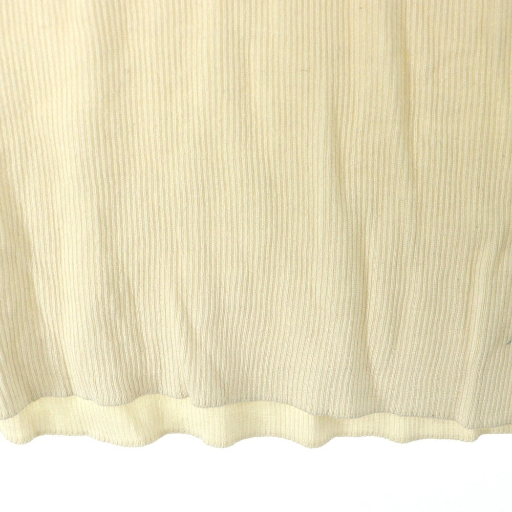 PRADA(プラダ) ロゴ入り シルク クルーネック半袖ニット セーター レディース アイボリー P24T1F S222 11MY