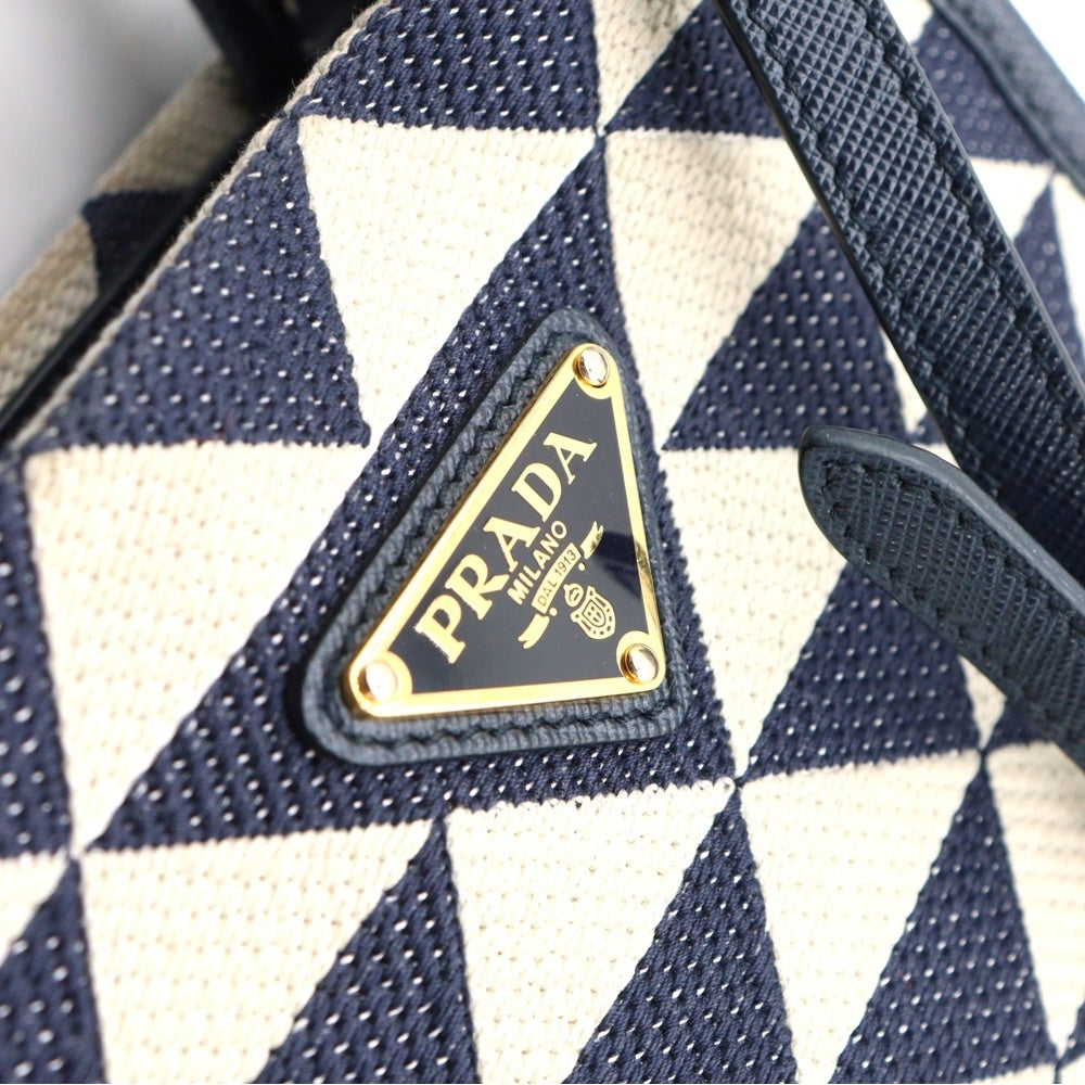 PRADA(プラダ) TRIANGOLO JACQUARD シンボル エンブロイダリー ミニ ハンドバッグ バッグ レディース 1BA355
