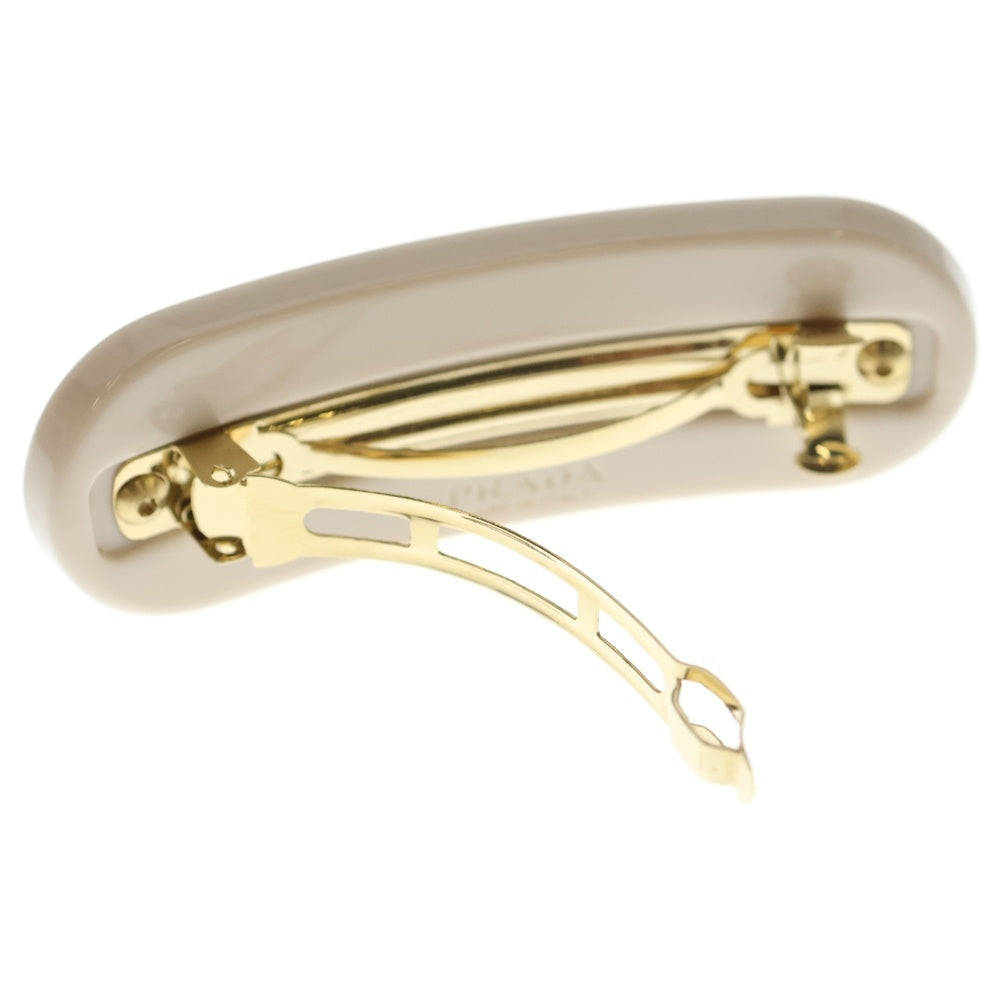 PRADA(プラダ) Hair Clip F03VZ ヘアクリップ ロゴラインストーン アイボリー