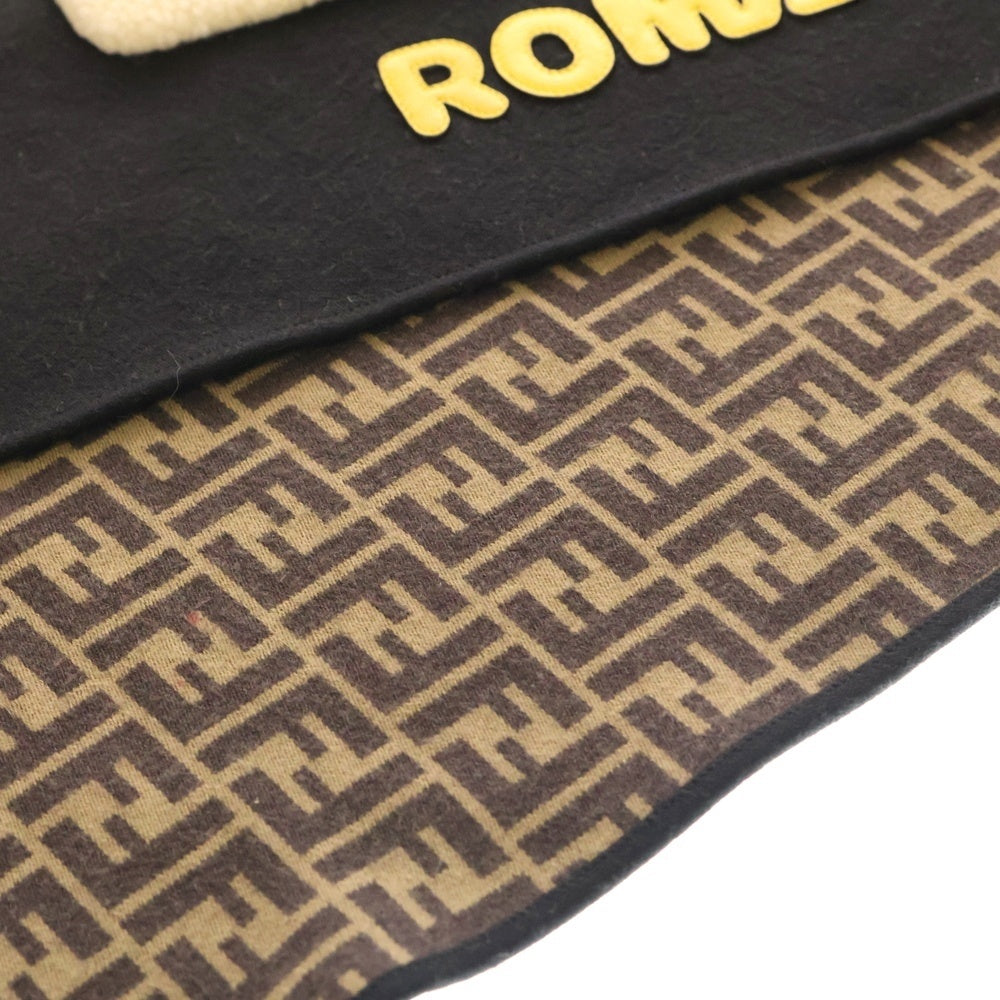 FENDI(フェンディ) ×FILA LOGO MONOGRAM MUFFLER ×フィラ モノグラム ロゴマフラー ストール ブラック/ブラウン