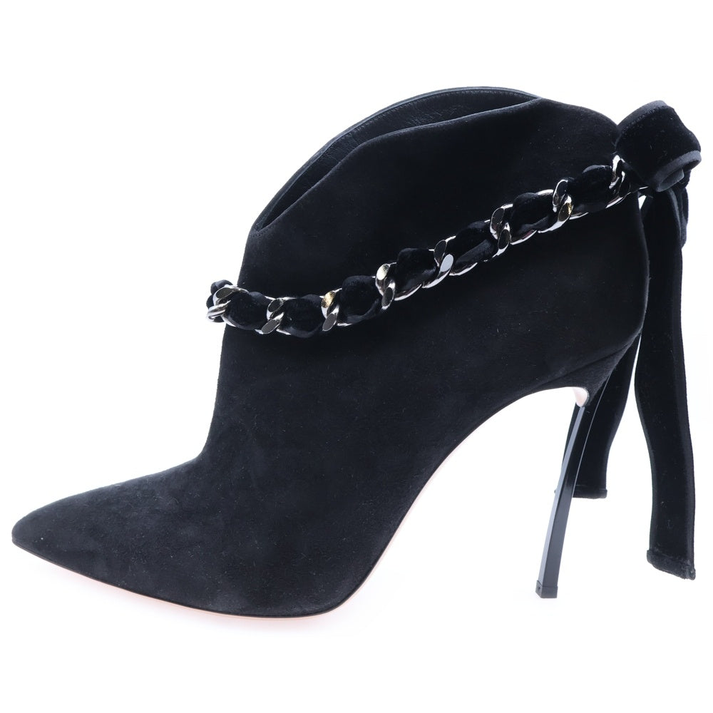 NO BRAND(ノーブランド) CASADEI カサディ チェーンストラップ ショートアンクルブーツ パンプス ブラック