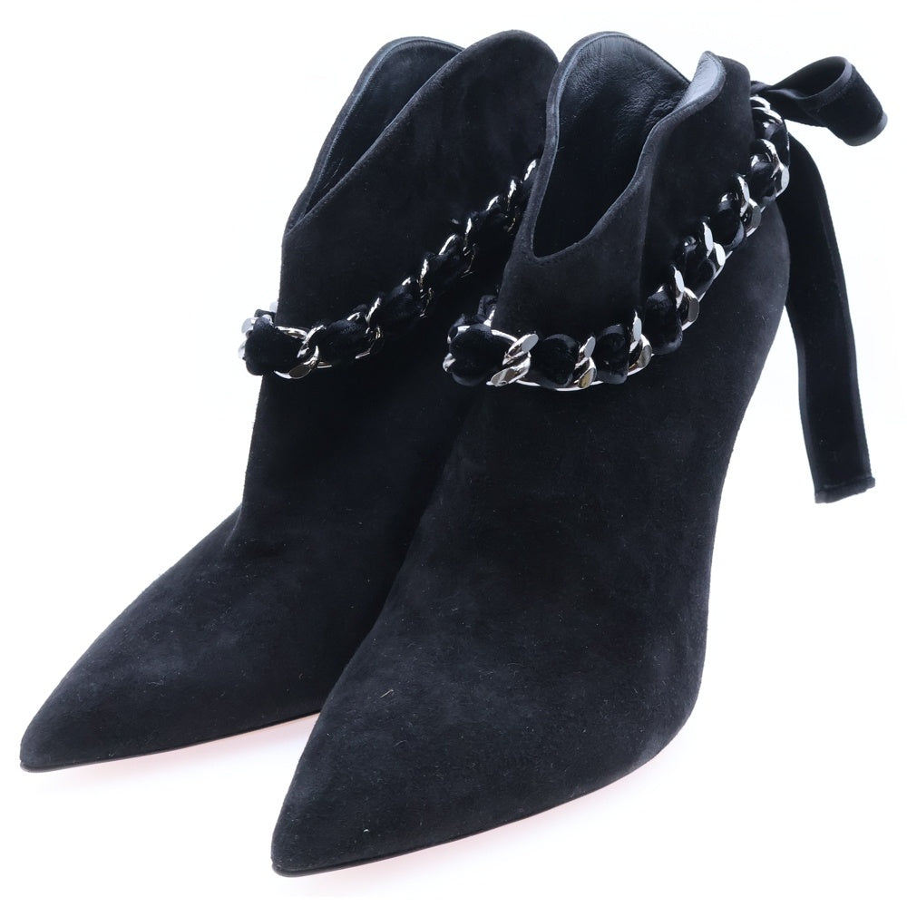 NO BRAND(ノーブランド) CASADEI カサディ チェーンストラップ ショートアンクルブーツ パンプス ブラック