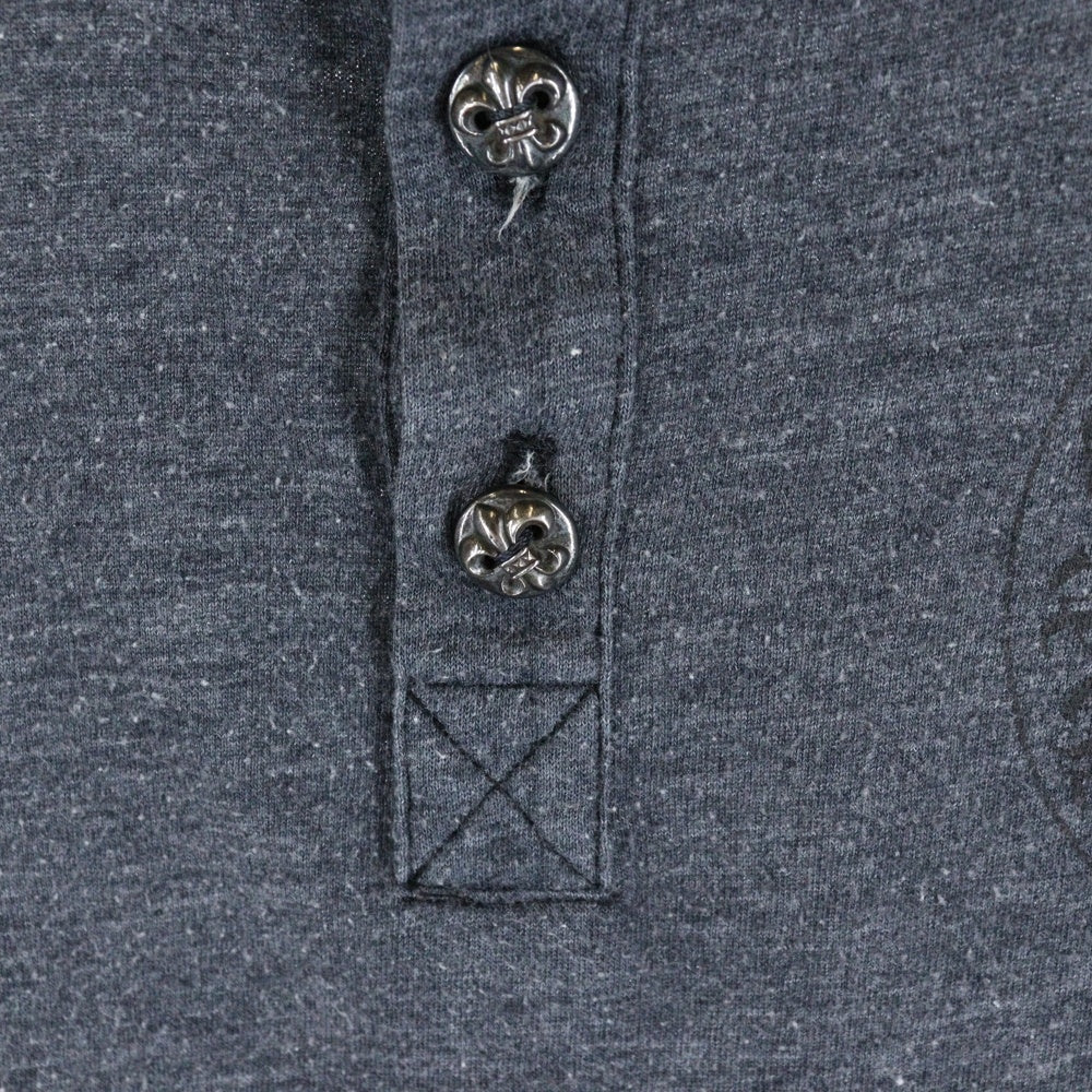 CHROME HEARTS(クロムハーツ) HENRY L/S T-SHIRT BSフレアボタン ヘンリーネック ロングスリーブ 長袖Tシャツ ブラック