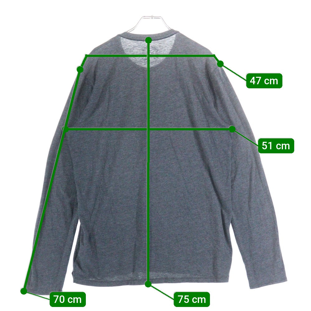 CHROME HEARTS(クロムハーツ) HENRY L/S T-SHIRT BSフレアボタン ヘンリーネック ロングスリーブ 長袖Tシャツ ブラック