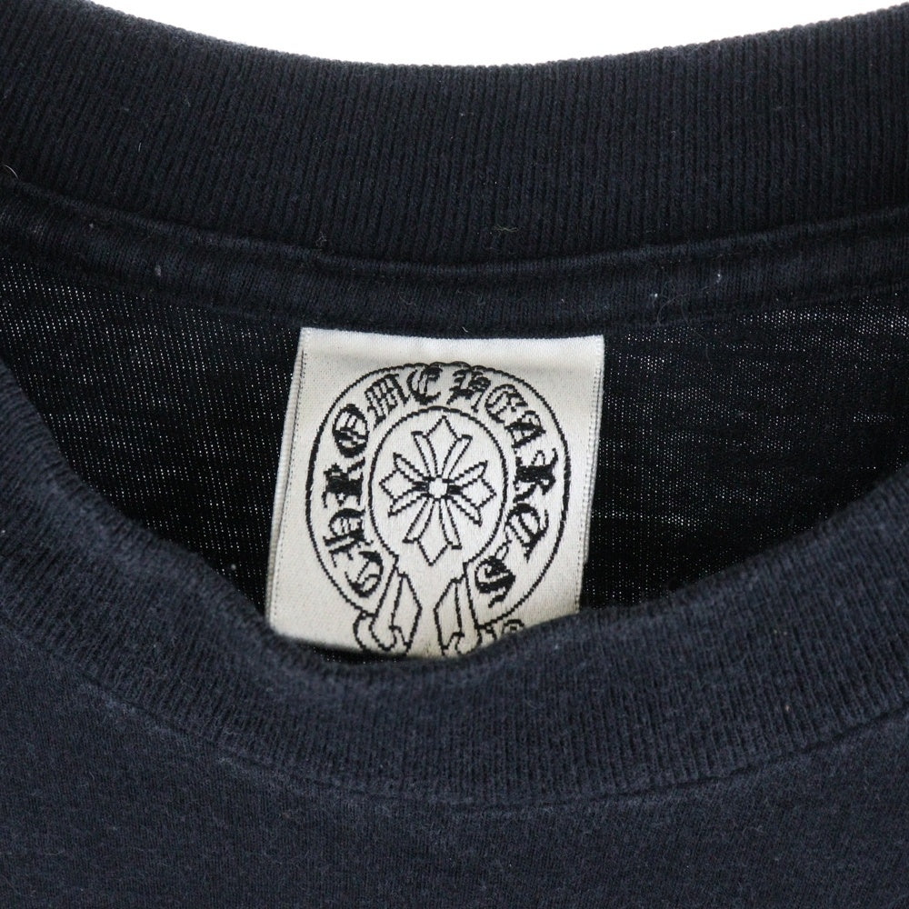 CHROME HEARTS(クロムハーツ) OLD オールドモデル バックスクロールラベルプリント 胸ポケット 半袖Tシャツ カットソー ブラック