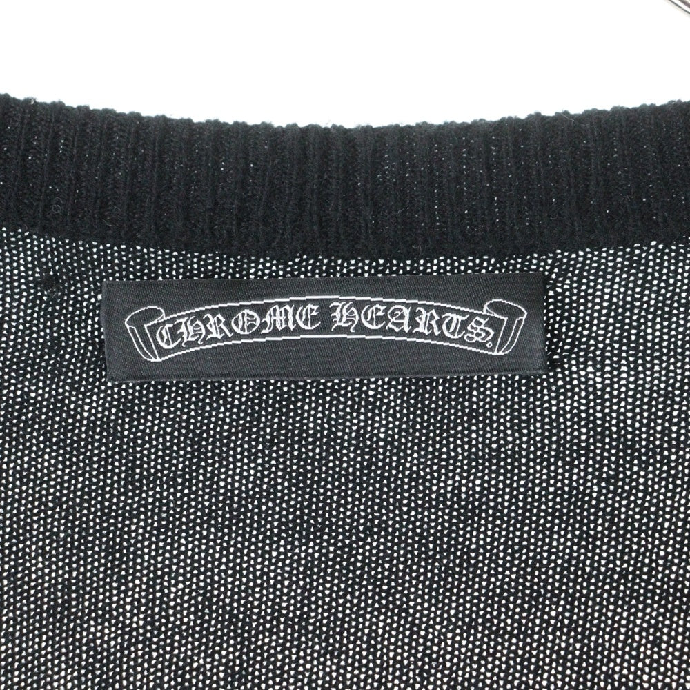 CHROME HEARTS(クロムハーツ) クロスボールボタン セメタリーパッチ カシミアカーディガン シルバー/ブラック