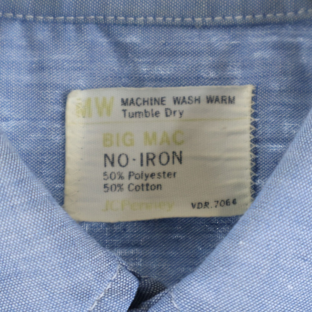BIGMAC(ビッグマック) 70S J C PENNY S/S SHIRT コットン ポリエステル 半袖シャツ インディゴ