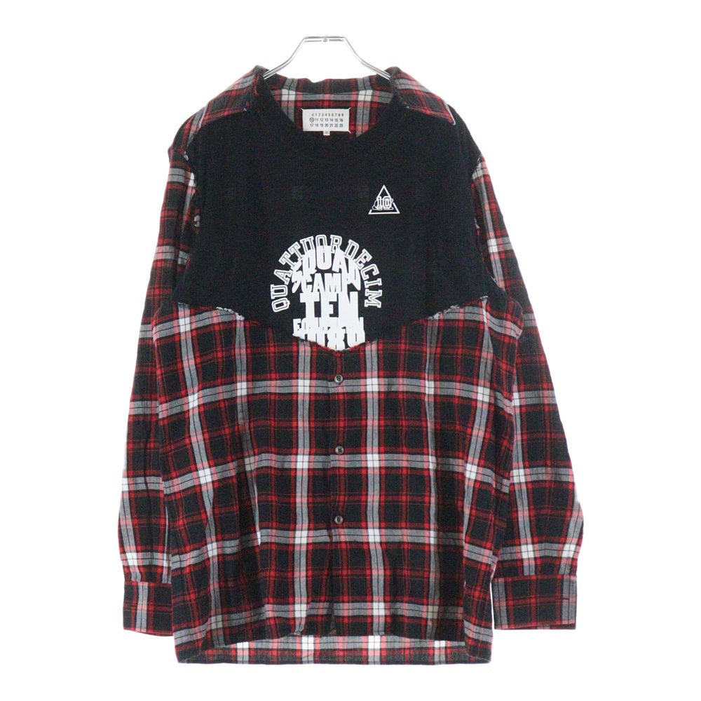 Maison Martin Margiela(メゾンマルタンマルジェラ) 17ss REBUILD CHECK L/S SHIRT 再構築 ドッキング チェックシャツ S50DL0301