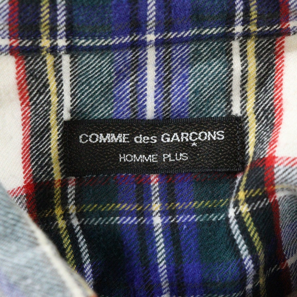 COMME des GARCONS HOMME PLUS(コムデギャルソンオムプリュス) AD2004 LOST ENGLISHMAN期 CHECK L/S SHIRT チェック コットン 長袖シャツ ホワイト/ブルー/グリーン PN-B042