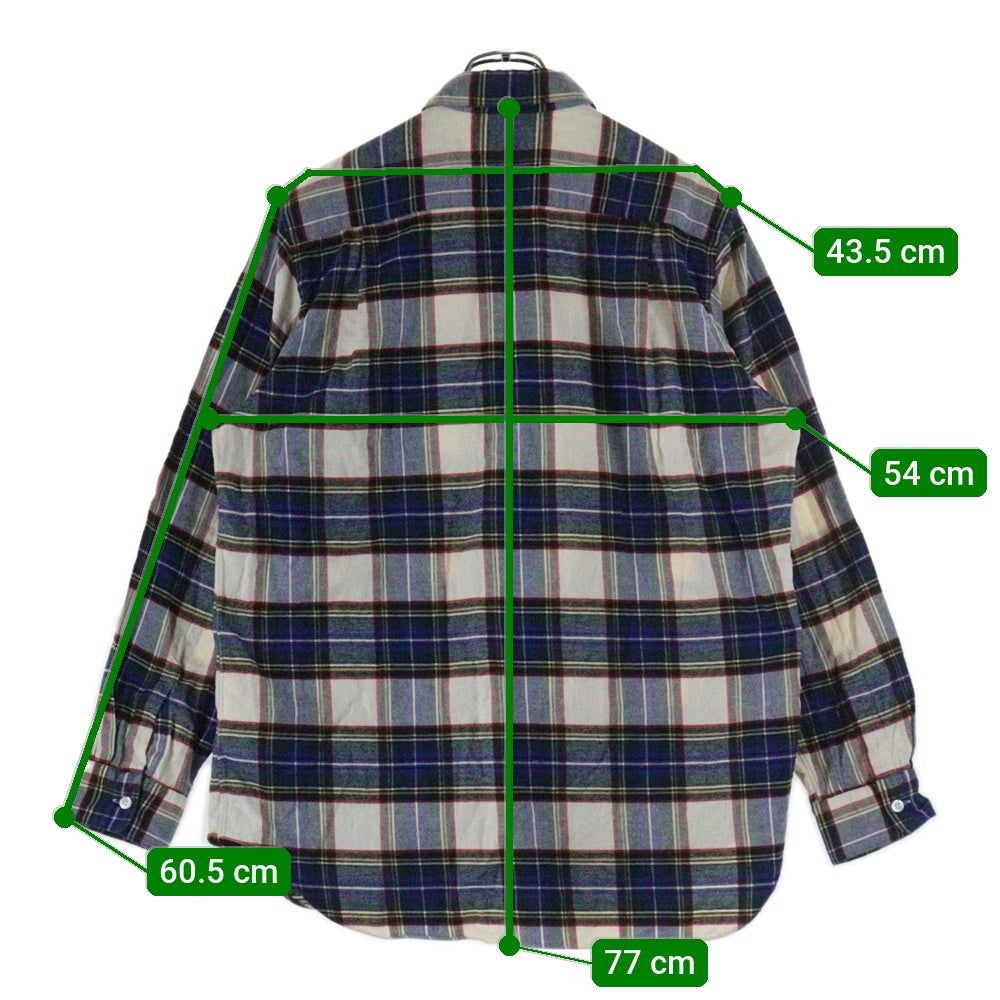 COMME des GARCONS HOMME PLUS(コムデギャルソンオムプリュス) AD2004 LOST ENGLISHMAN期 CHECK L/S SHIRT チェック コットン 長袖シャツ ホワイト/ブルー/グリーン PN-B042