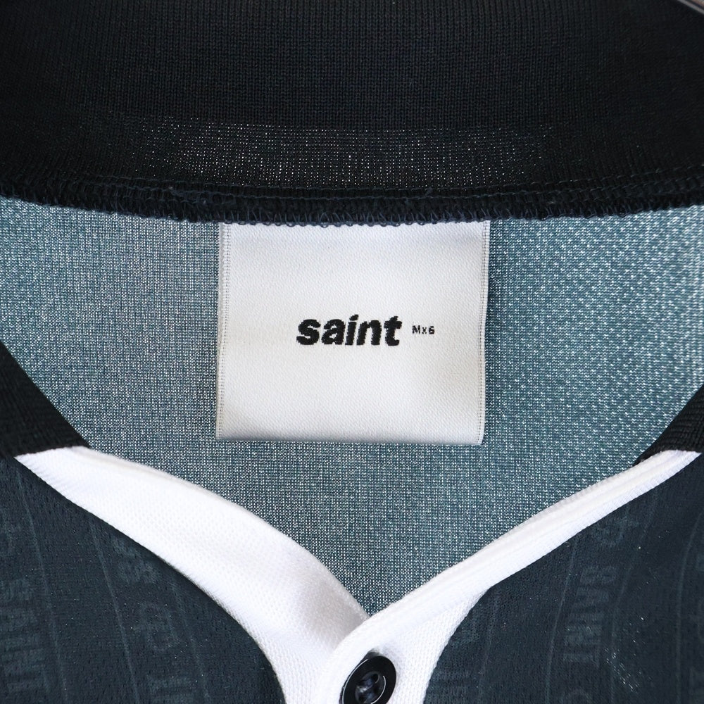 SAINT MICHAEL(セントマイケル) SOCCER SHIRT FAITH A24AP02CU SM-YS1-0000-020 メッシュサッカーシャツ 長袖カットソー ブラック