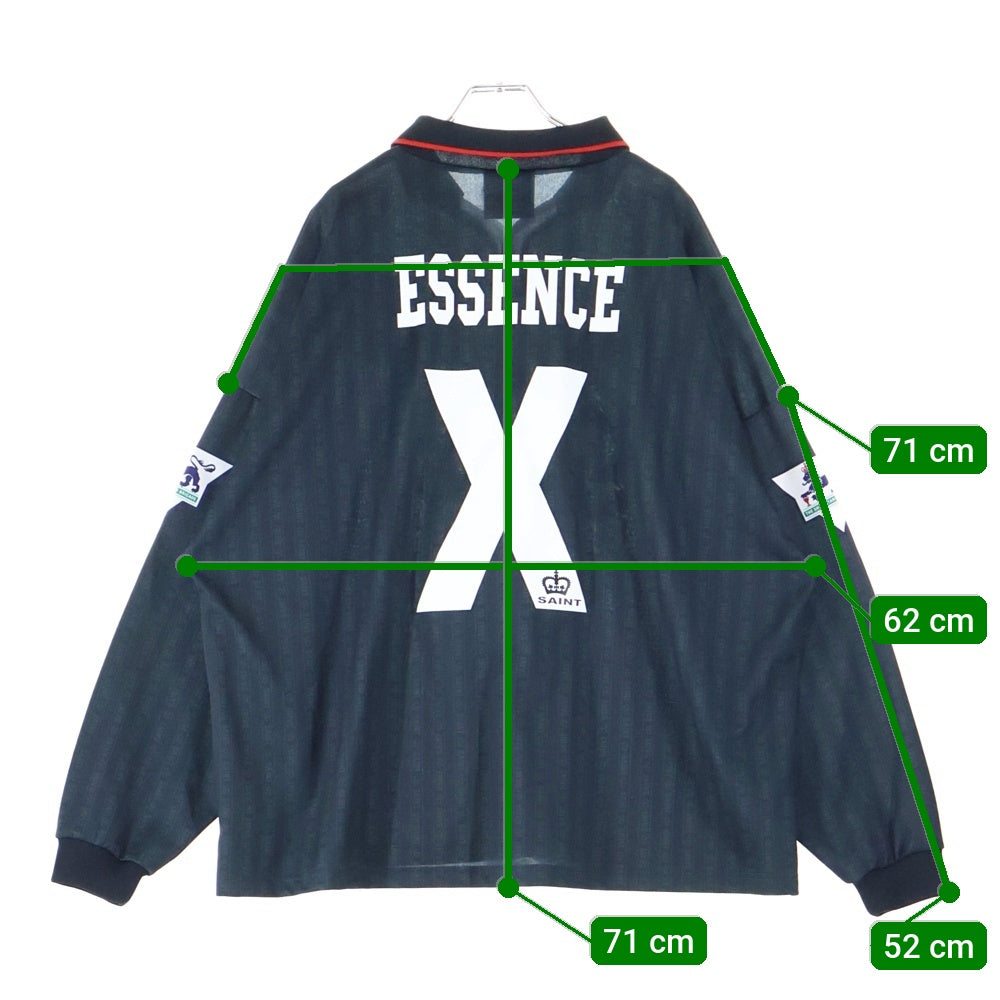 SAINT MICHAEL(セントマイケル) SOCCER SHIRT FAITH A24AP02CU SM-YS1-0000-020 メッシュサッカーシャツ 長袖カットソー ブラック