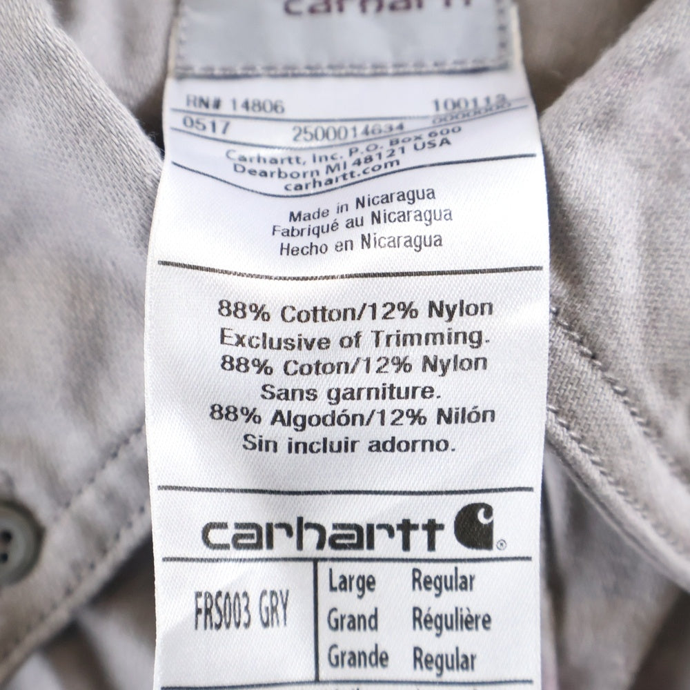 CARHARTT(カーハート) COTTON BD L/S SHIRT ボタンダウン 長袖シャツ グレー FRS003