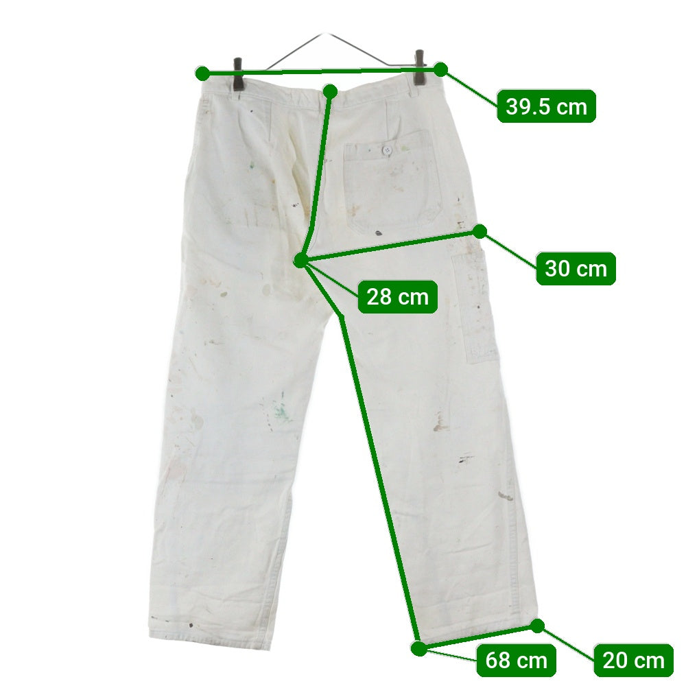 VINTAGE(ヴィンテージ) ペイント ボタンフライセーラーパンツ ホワイト