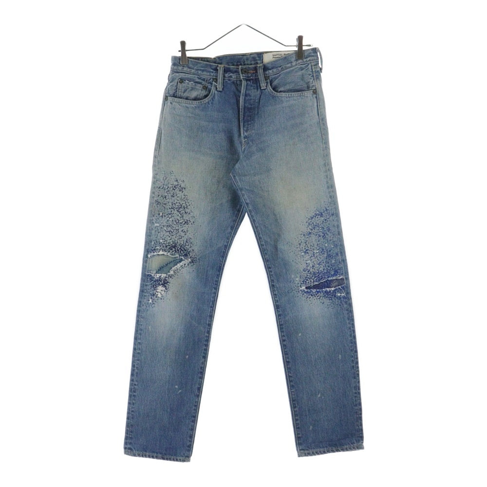 KAPITAL(キャピタル) DAMAGED DENIM PANTS 刺し子 ダメージ加工ジーンズ デニムパンツ デニムパンツ インディゴ EK-780