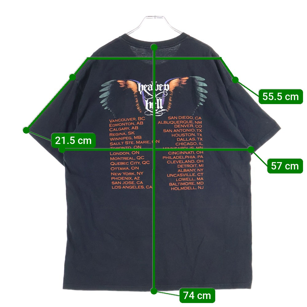 VINTAGE(ヴィンテージ) 00s BLACK SABBATH HEAVEN AND HELL HANESボディ ブラックサバス 両面プリント 半袖Tシャツ ブラック