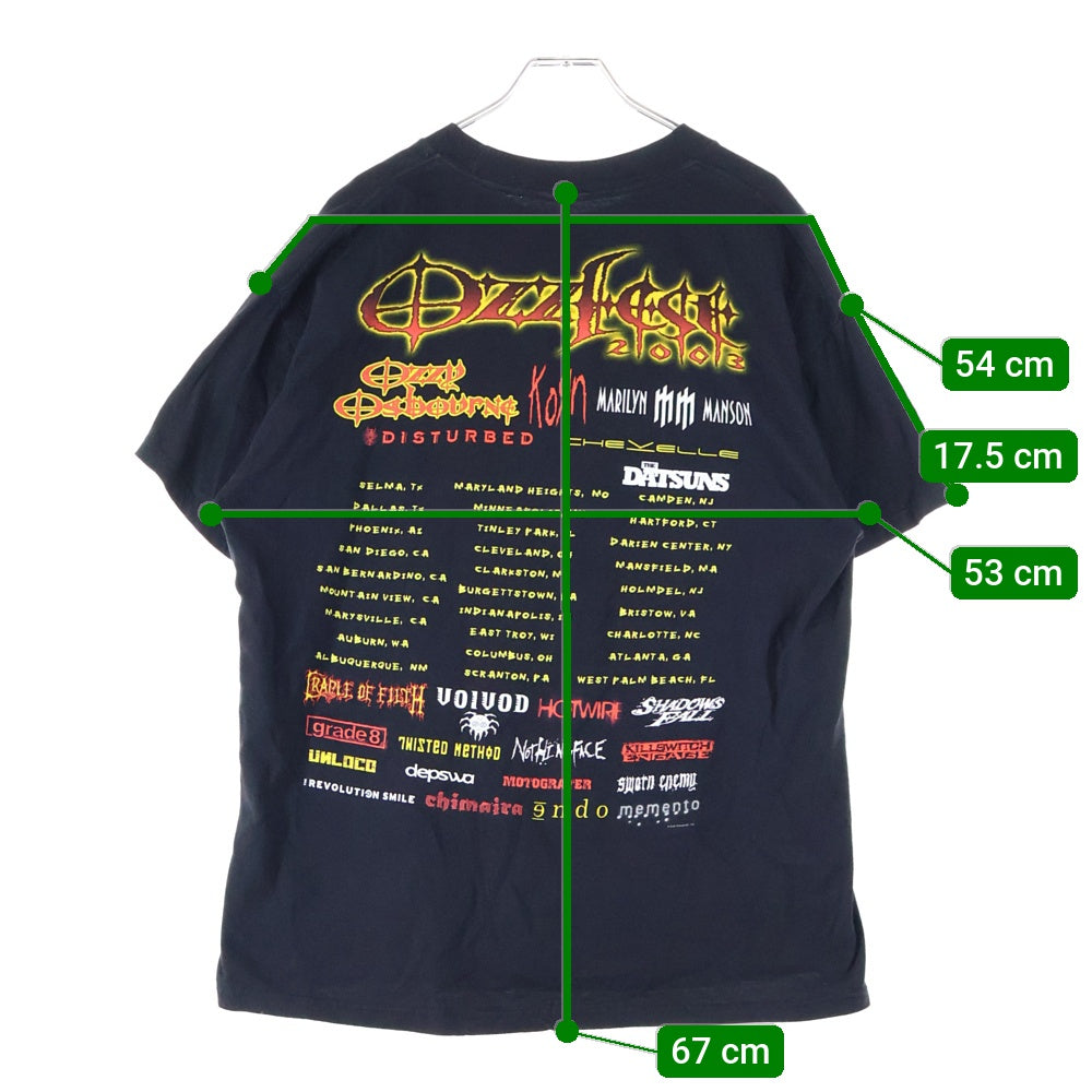 VINTAGE(ヴィンテージ) 00s OZZFEST 2003 TEE オズフェスト ツアーバンド 両面プリント 半袖Tシャツ ブラック