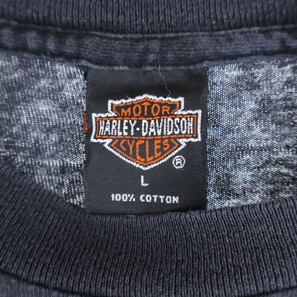 HARLEY DAVIDSON(ハーレーダビッドソン) 90s VINTAGE JUST RIDE IT TWIN ENGINE TEE エンジンプリント 1995 半袖Tシャツ ブラック