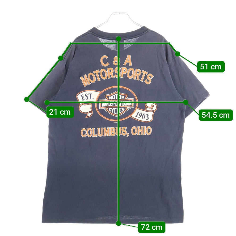 HARLEY DAVIDSON(ハーレーダビッドソン) 90s VINTAGE JUST RIDE IT TWIN ENGINE TEE エンジンプリント 1995 半袖Tシャツ ブラック