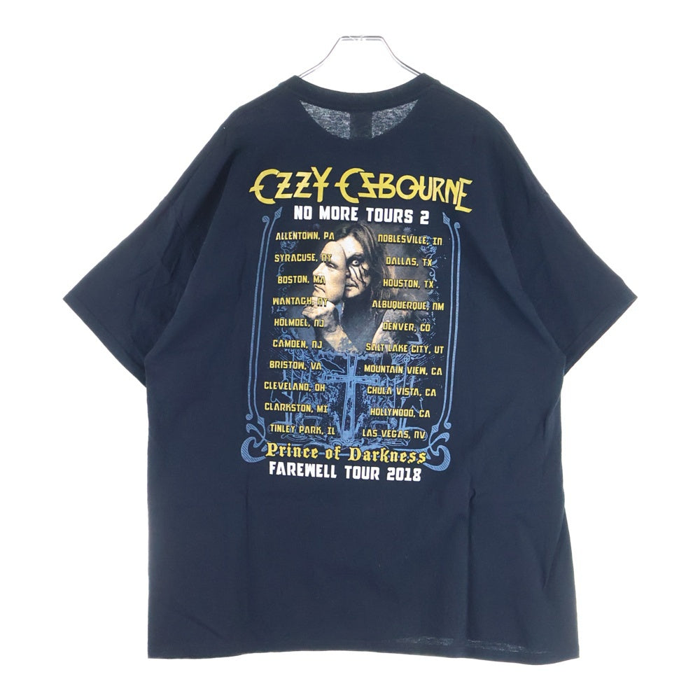 NO BRAND(ノーブランド) 10s OZZY OSBOURNE NO MORE TOURS 2 2018 TEE GILDANボディ オジーオズボーン 両面プリント 半袖Tシャツ ブラック
