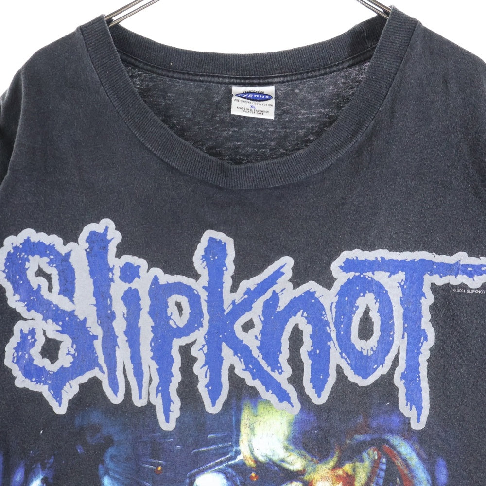 VINTAGE(ヴィンテージ) 00s SLIPKNOT DOUBLE SIDE MEMBER TEE 2001 CYGNUSボディ スリップノット バンド 両面プリント 半袖Tシャツ ブラック
