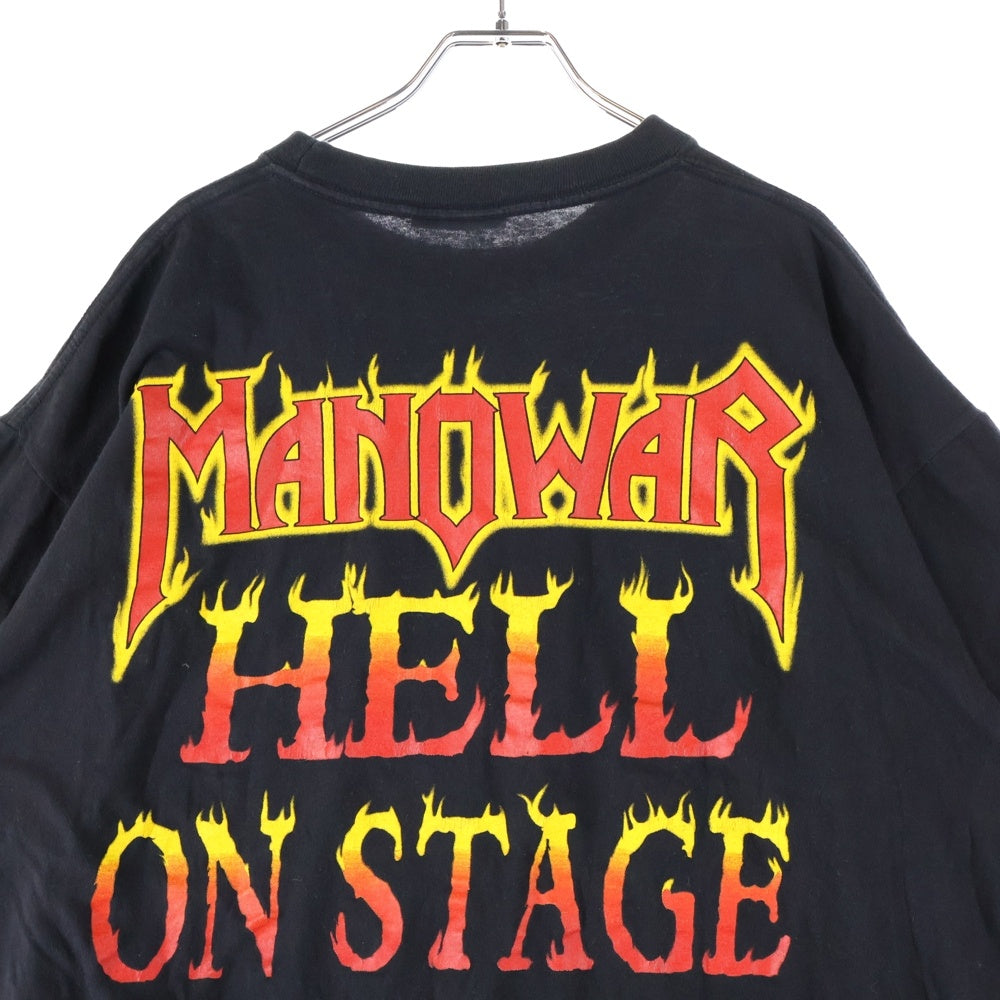 VINTAGE(ヴィンテージ) 90s MANOWAR HELL ON STAGE 1998 TOUR TEE REDWOODボディ マノウォー 半袖Tシャツ バンドTシャツ ブラック