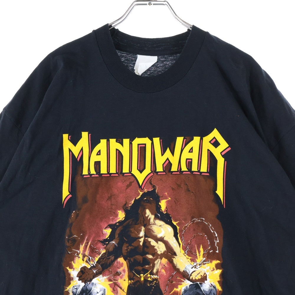 VINTAGE(ヴィンテージ) 90s MANOWAR LOUDER THAN HELL 1997 TEE SCREEN STARSボディ マノウォー 半袖Tシャツ バンドTシャツ ブラック