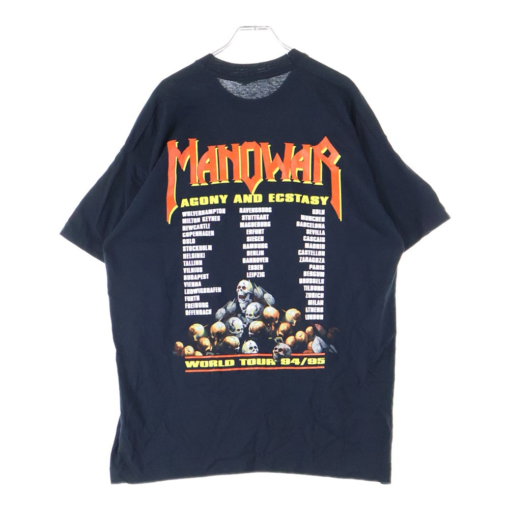 VINTAGE(ヴィンテージ) 90s MANOWAR AGONY AND ECSTASY 1994-95 TEE SCREEN STARSボディ マノウォー 半袖Tシャツ バンドTシャツ ブラック