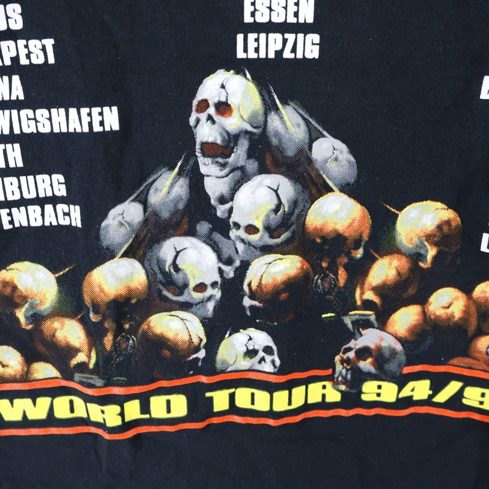 VINTAGE(ヴィンテージ) 90s MANOWAR AGONY AND ECSTASY 1994-95 TEE SCREEN STARSボディ マノウォー 半袖Tシャツ バンドTシャツ ブラック