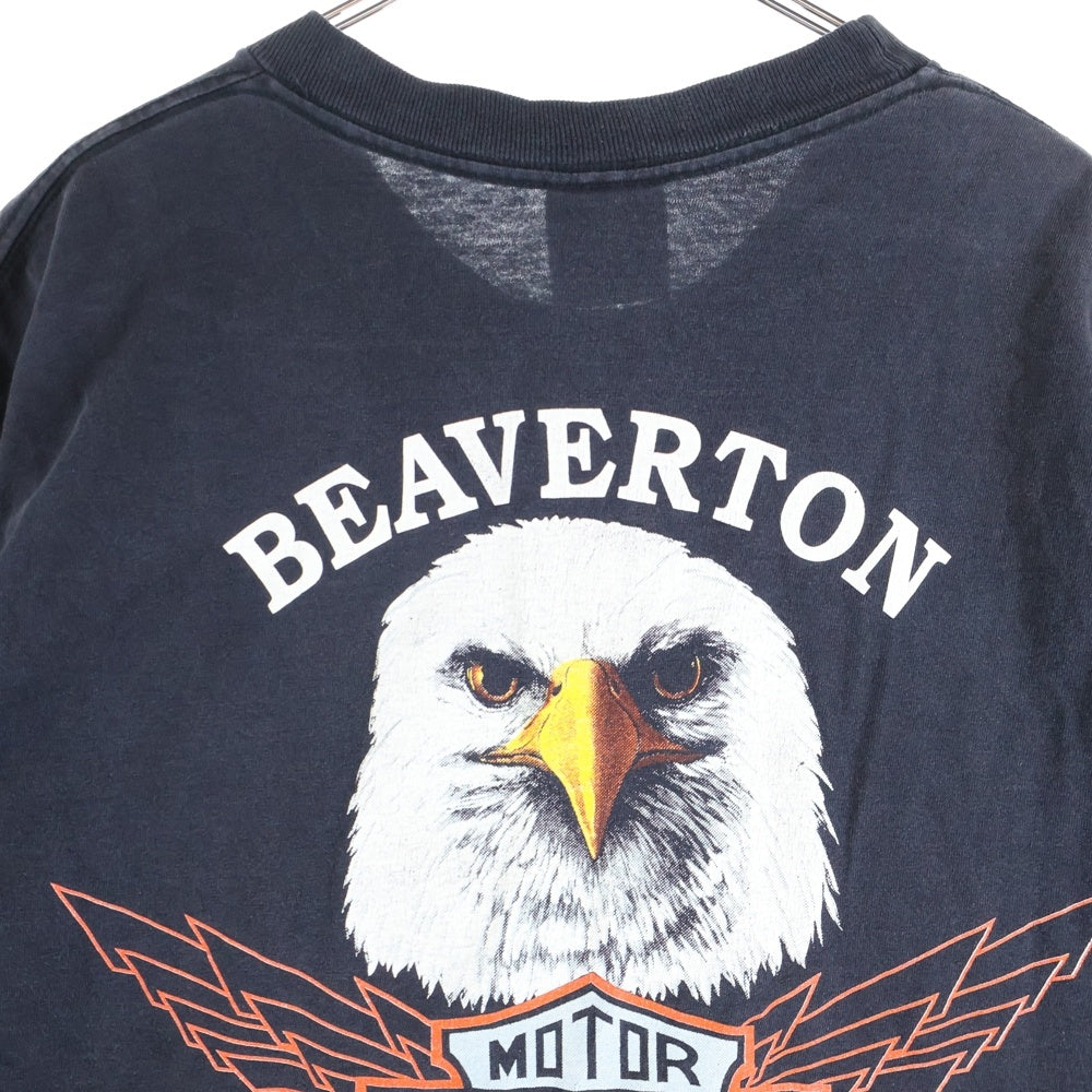 HARLEY DAVIDSON(ハーレーダビッドソン) 90s VINTAGE EAGLE FLAMES TEE イーグルフレイムス ファイヤープリント 1990 半袖Tシャツ ブラック
